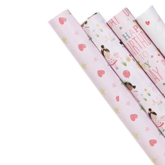 Birthday Girl Wrapping Paper - 4 Roll Pack