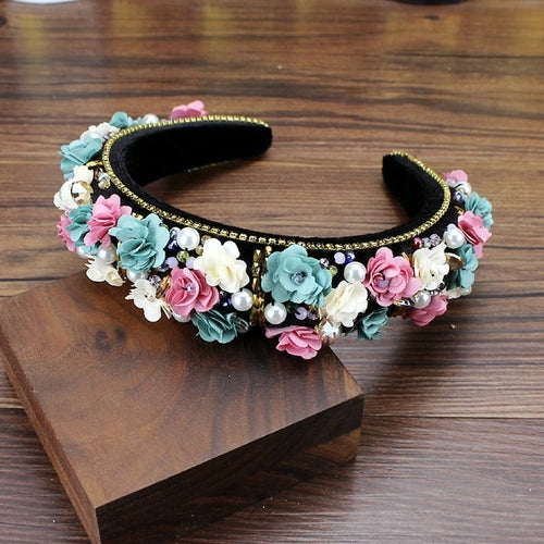 Handmade Boho Flower Diamante And Crystal Beads Wedding Headbands