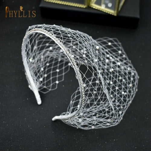 Jm06 Birdcage Veil Blusher Veil White Headband Veil For Bridal