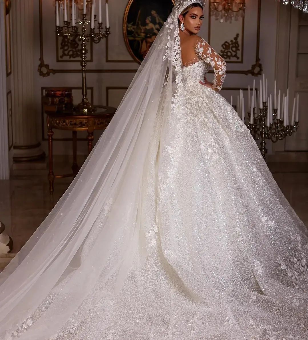 Wedding Dresses Elegant Glitters Lace | 2023 Luxury Wedding Dresses |