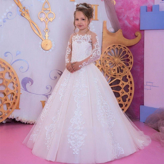 Holy Communion Dresses Girls Pageant Gowns | Girls White Dress First