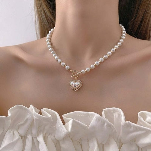 Korean Fashion Sweet Pearl Choker Necklace | Pearl Necklaces Women