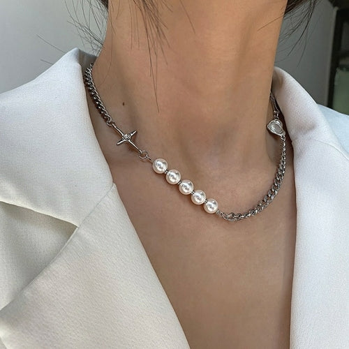 Korean Fashion Sweet Pearl Choker Necklace | Pearl Necklaces Women