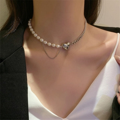 Korean Fashion Sweet Pearl Choker Necklace | Pearl Necklaces Women