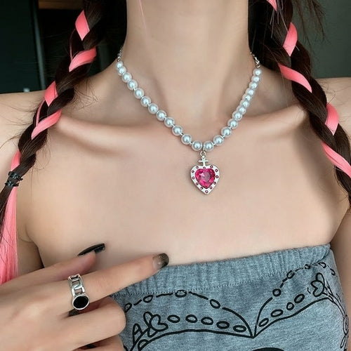 Korean Fashion Sweet Pearl Choker Necklace | Pearl Necklaces Women