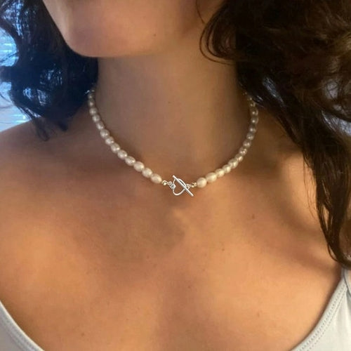 Korean Fashion Sweet Pearl Choker Necklace | Pearl Necklaces Women