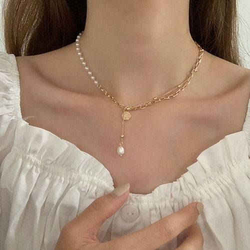 Korean Fashion Sweet Pearl Choker Necklace | Pearl Necklaces Women