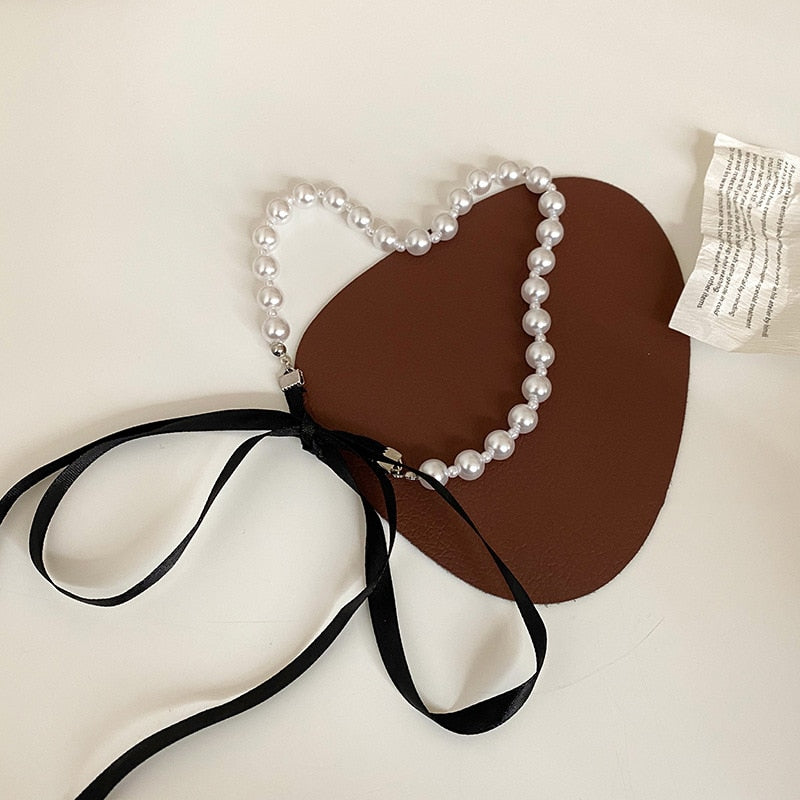 Korean Fashion Sweet Pearl Choker Necklace | Pearl Necklaces Women