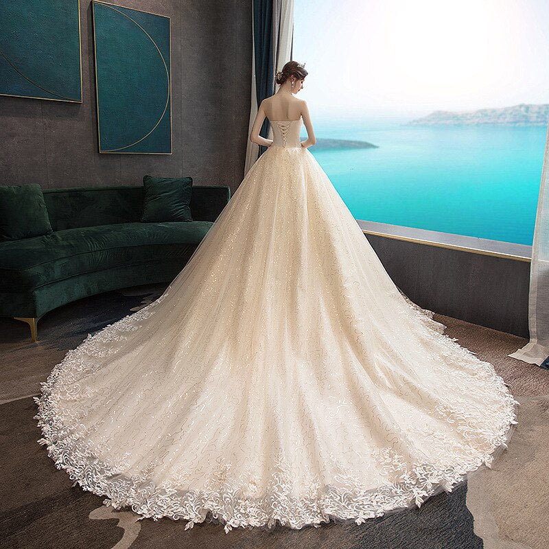 Wedding Dress 2021 Gryffon Classic Strapless Wedding Gown With Train