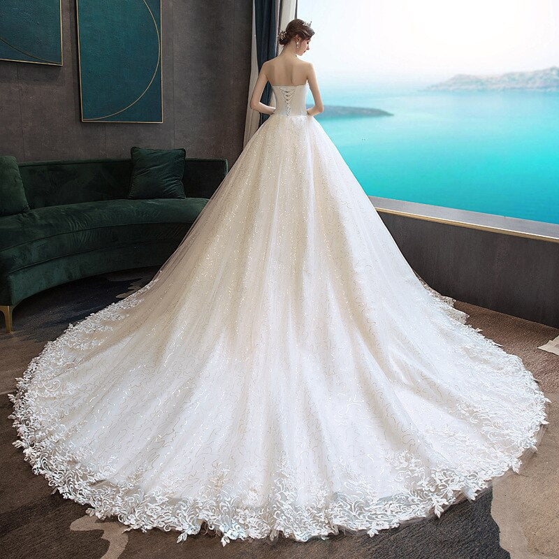 Wedding Dress 2021 Gryffon Classic Strapless Wedding Gown With Train